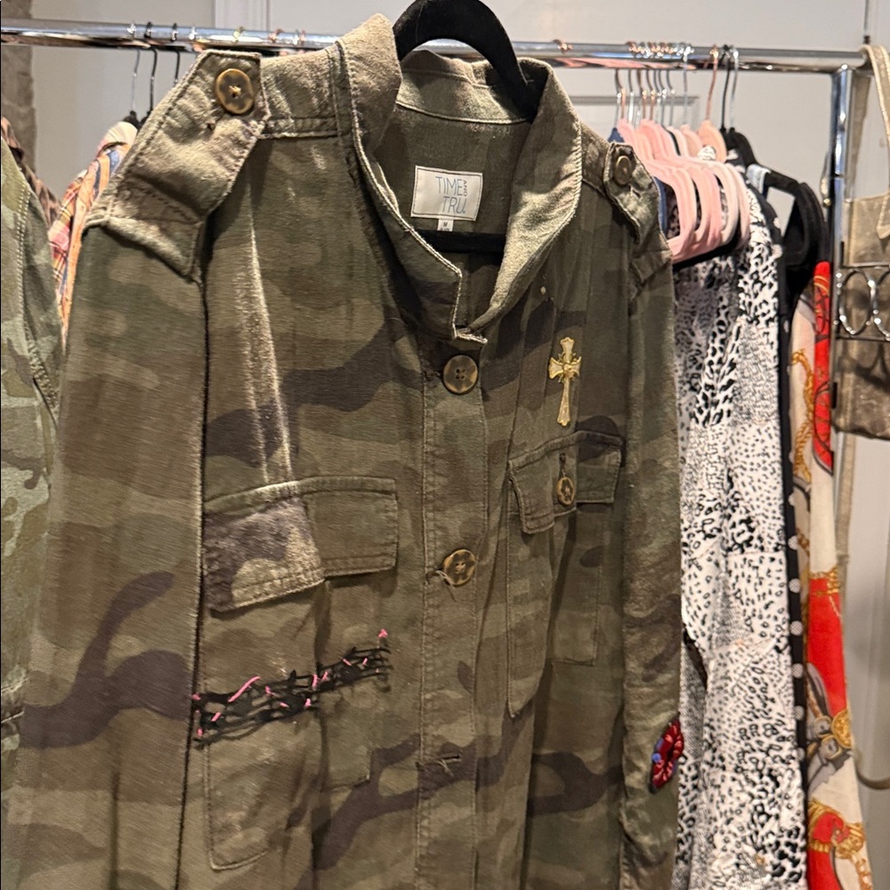 Camouflage Jacket with Butterfly Patch - image 3